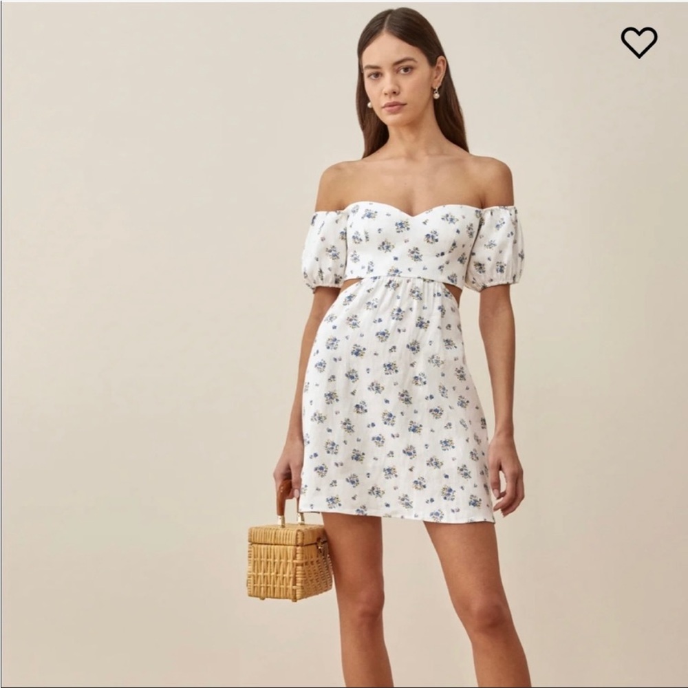 Reformation Emilia Linen Dress - Blaire print
